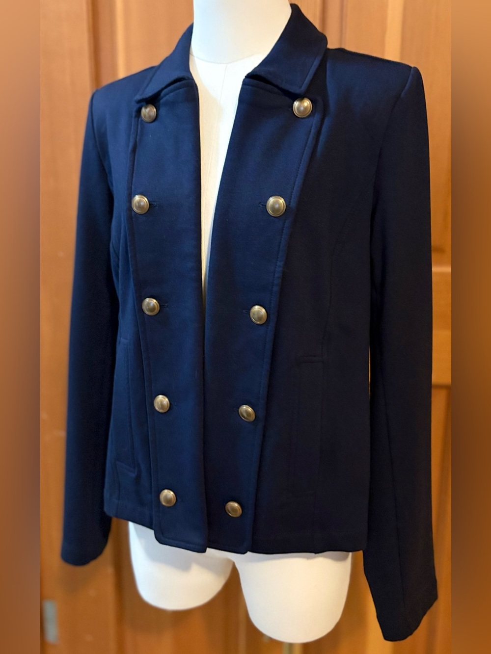 Nautica Open-Front Double Breast Captain  Jacket w Deco Buttons & Pockets PM